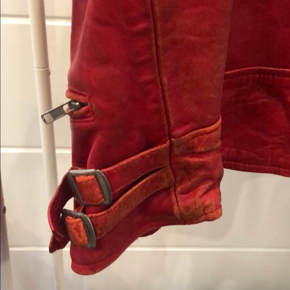 Vintage Red Leather Desert Jacket - Picture 4 of 7